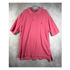 Polo Ralph Lauren Polo Men 2XLT Pink Short Sleeve Pique Pony Logo Tall Preppy